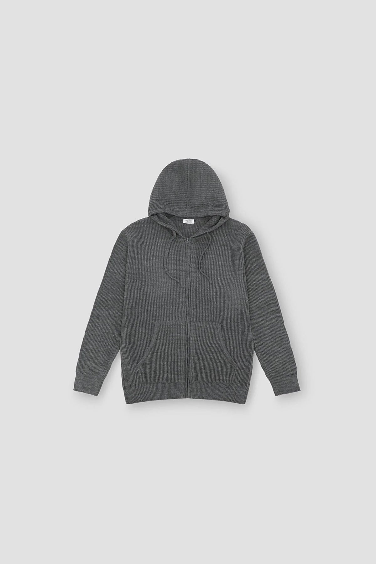 Solid Zip Up Hoodie For Men - Grey Melange