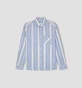 Stripe Button Down Shirt For Men - Blue Stripe - MEME