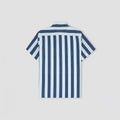 Stripe Half Sleeve Shirt For Men Blue  back side