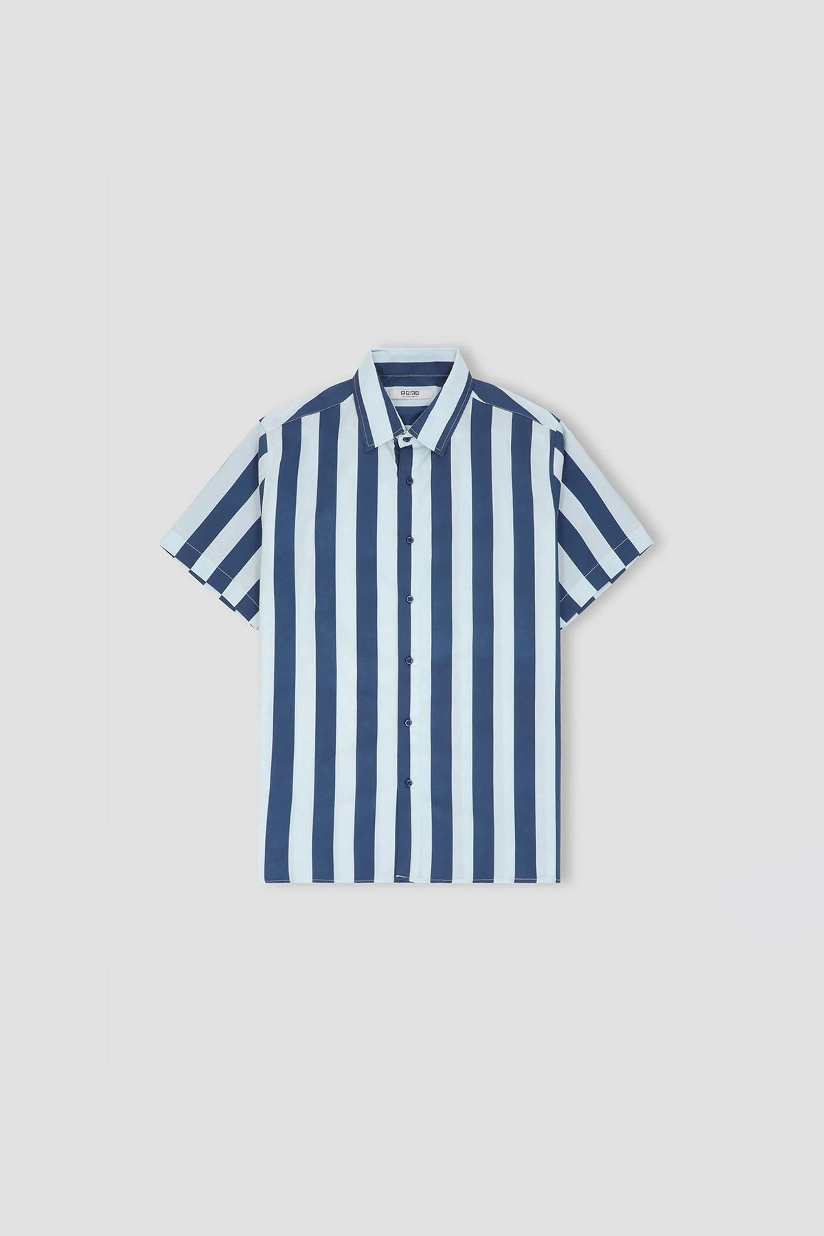 Stripe Half Sleeve Shirt For Men - Blue