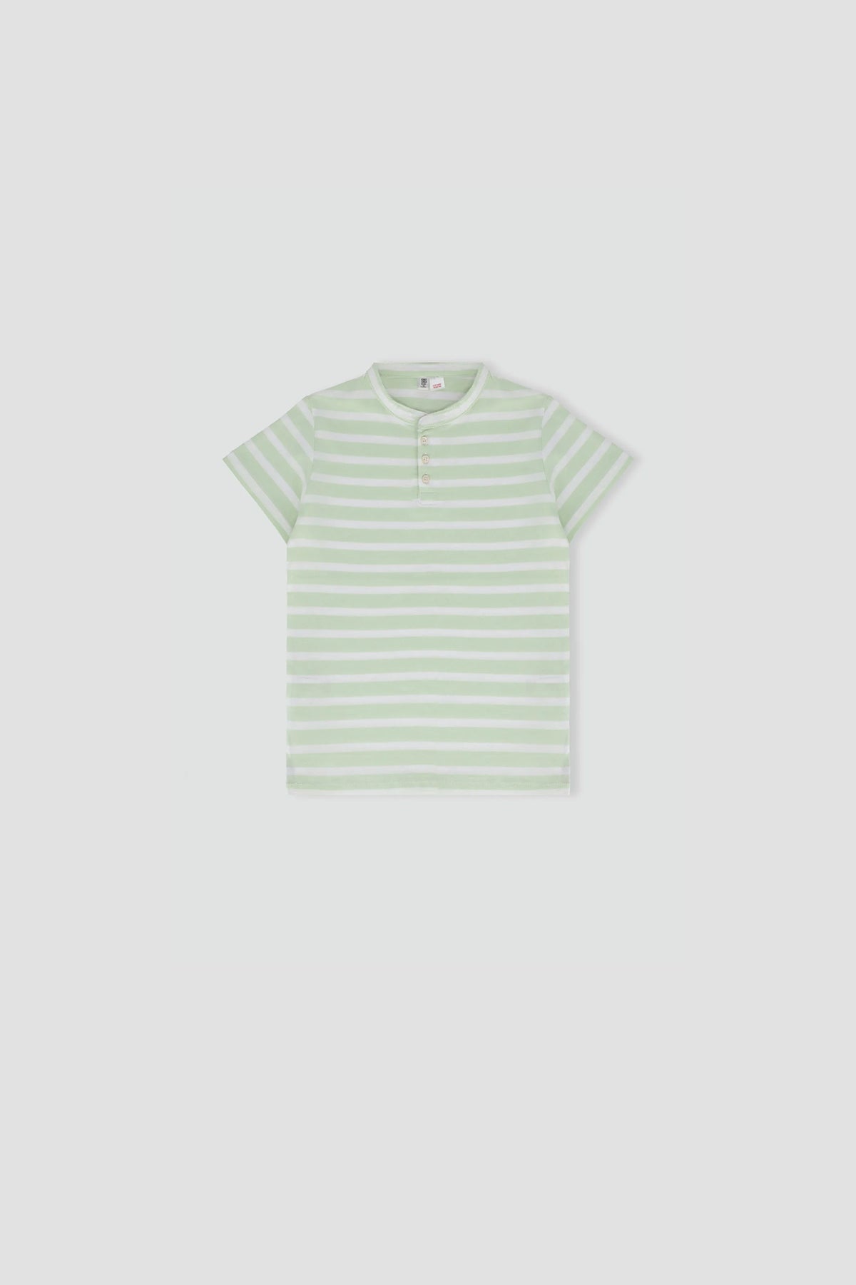 Stripe Henley Collar T-Shirt For Boy - Green