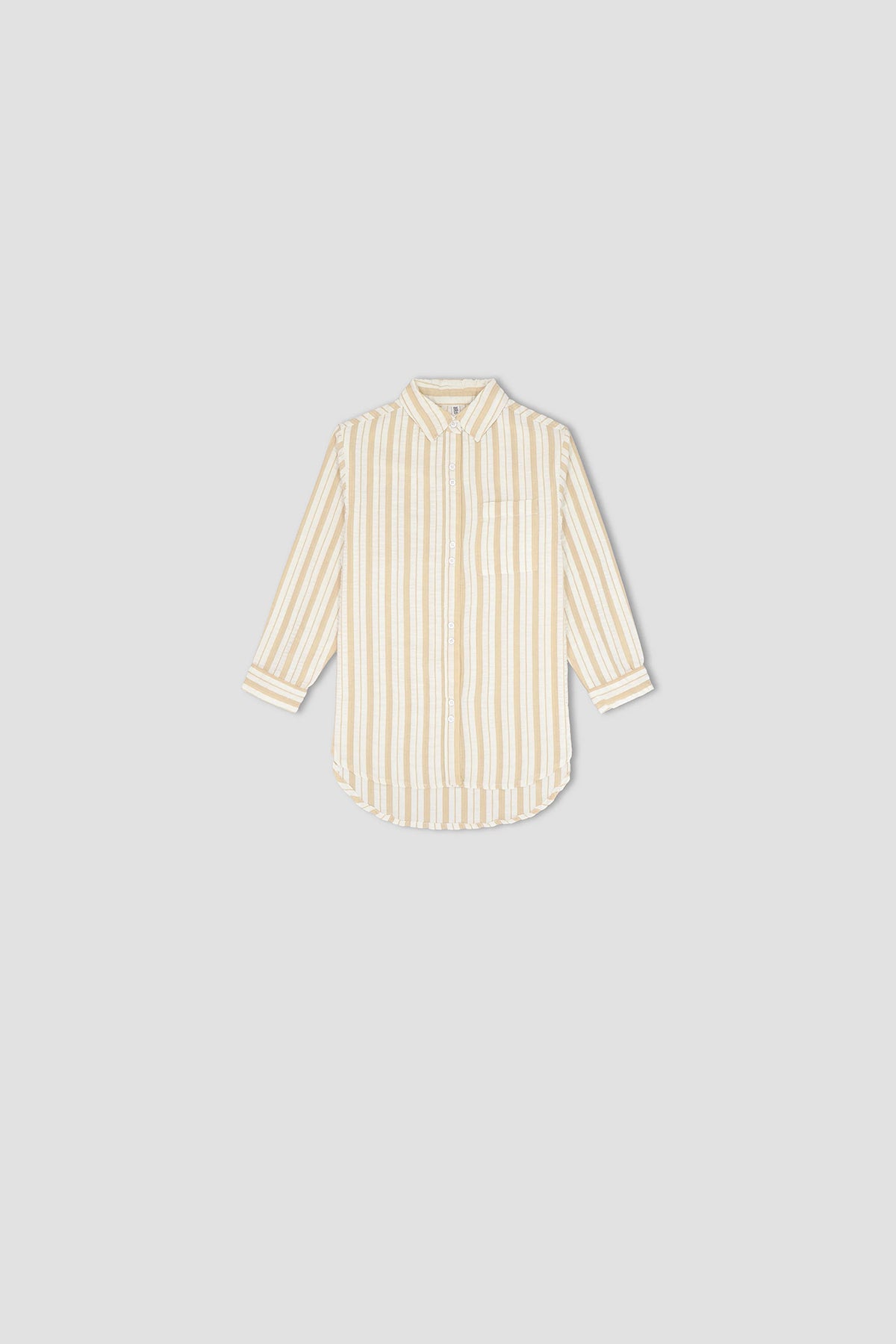 Striped Shirt For Girl - Brown