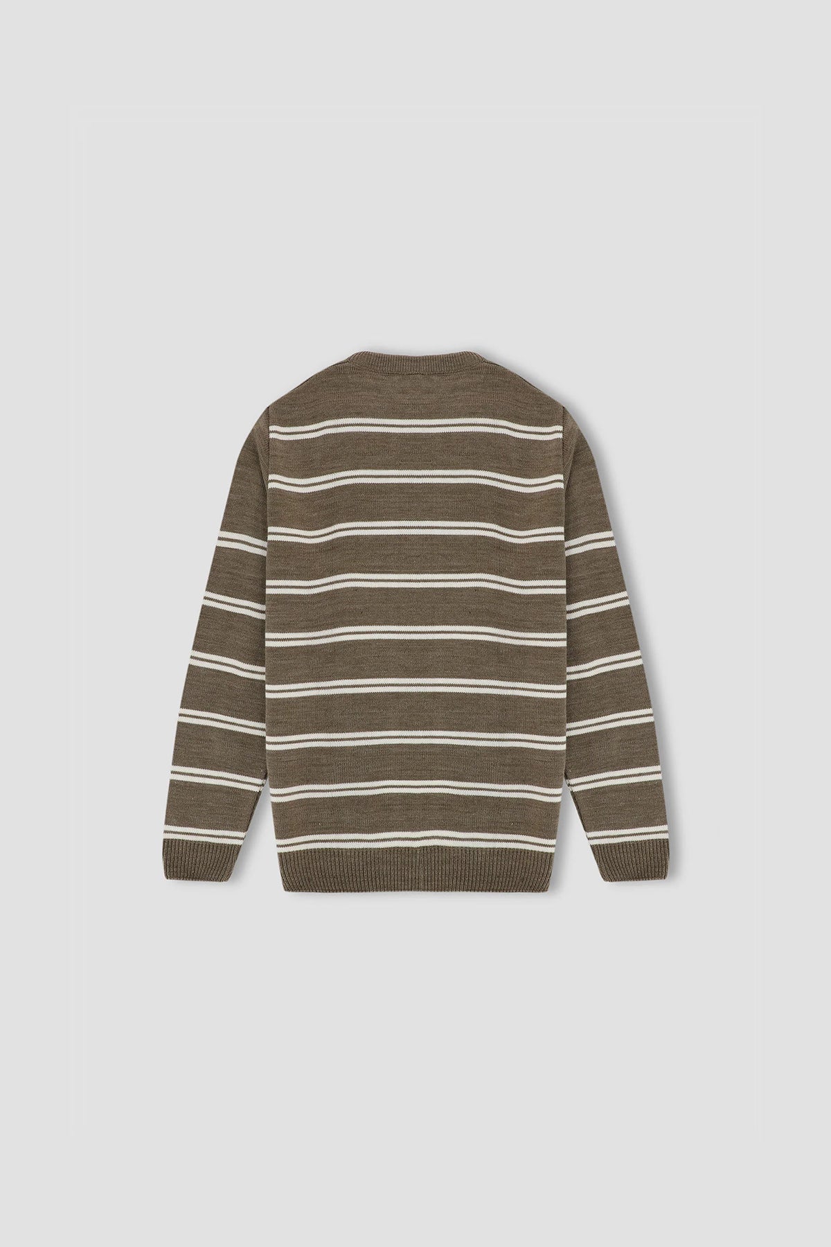 Striped Sweater For Men - Khaki