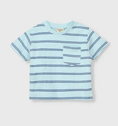 Stripe T-Shirt For Baby Boy - Light Blue - MEME