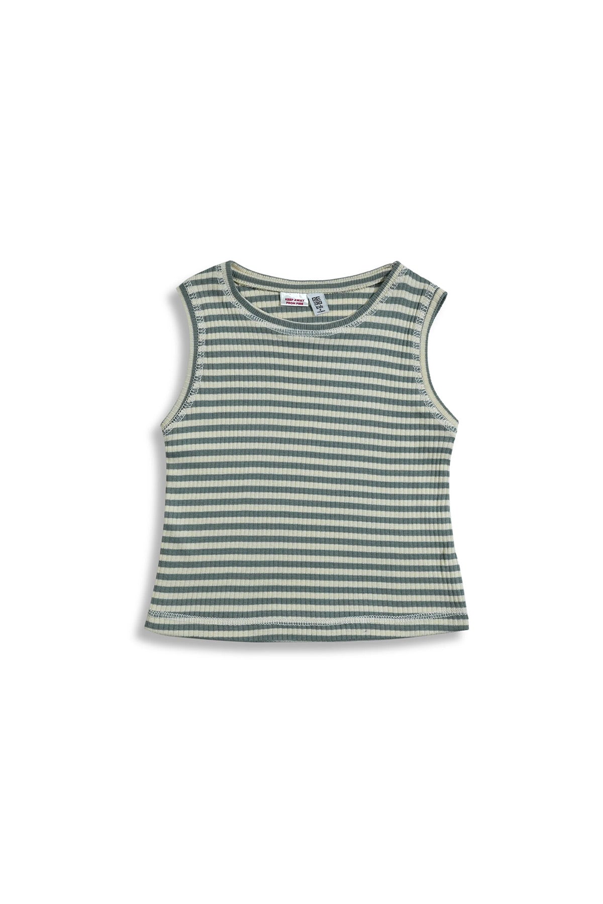 Tank Top for Girl - Greyish Turquoise Front Side