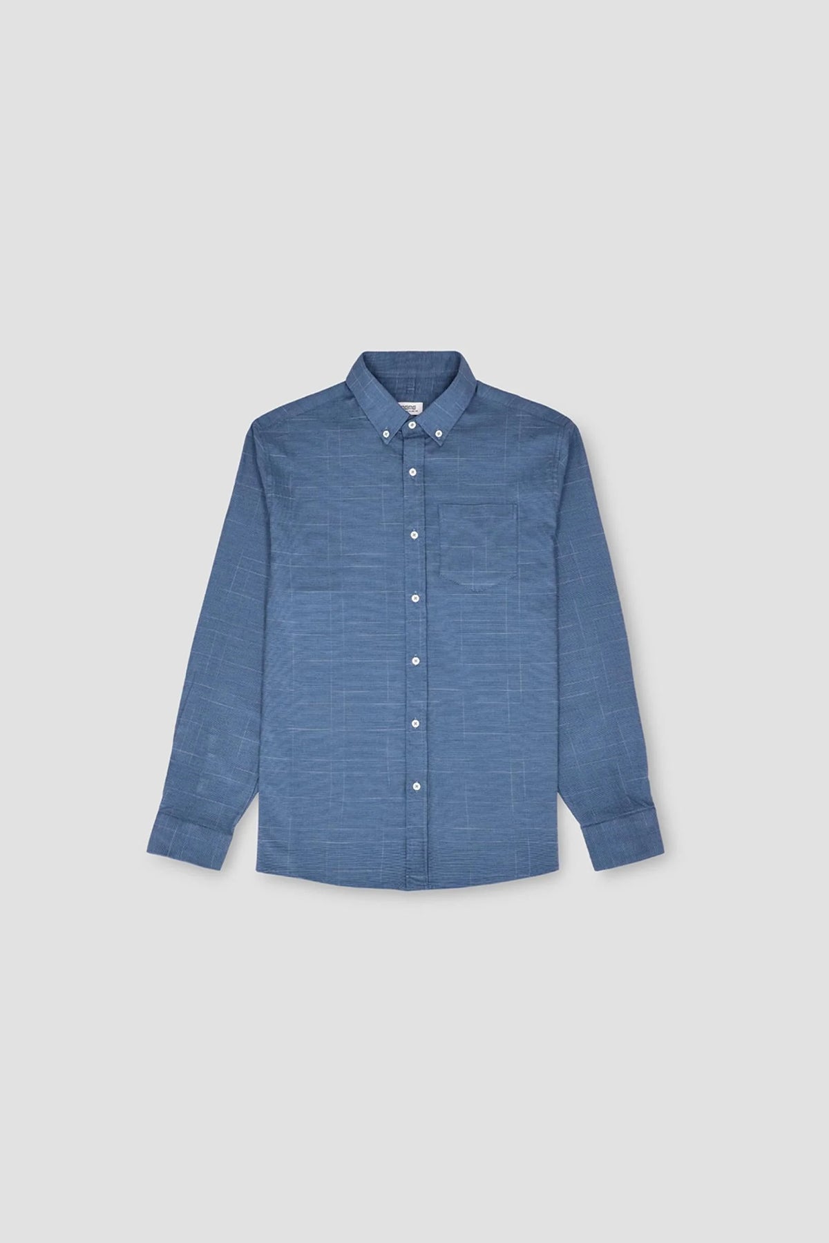 Texture Button Down Shirt For Men - Blue