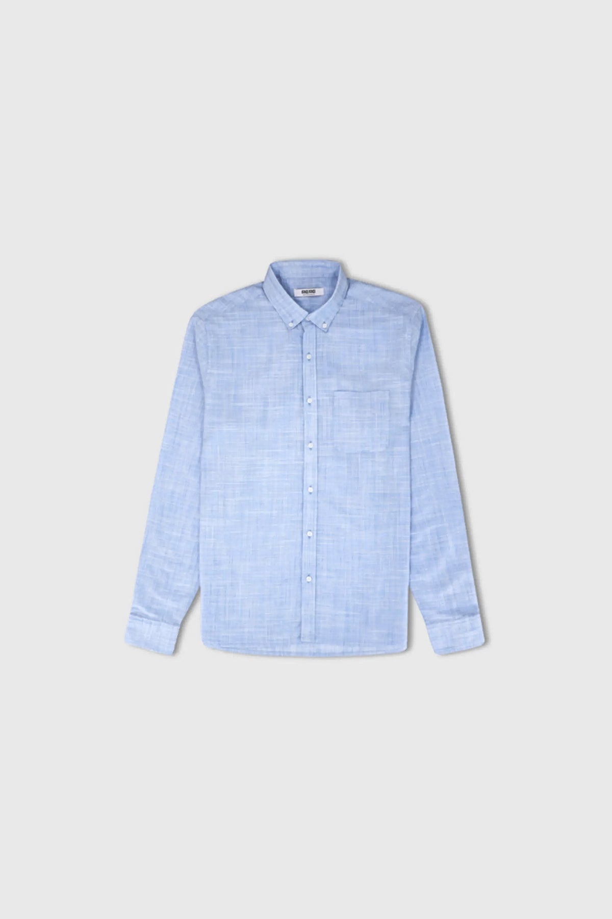 Texture Button Down Shirt For Men - Chambray