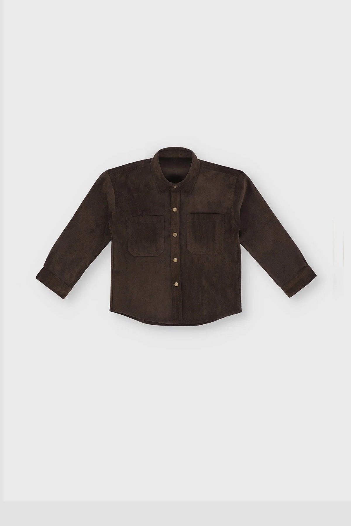 Textured Corduroy Casual Shirt For Boy - Brown