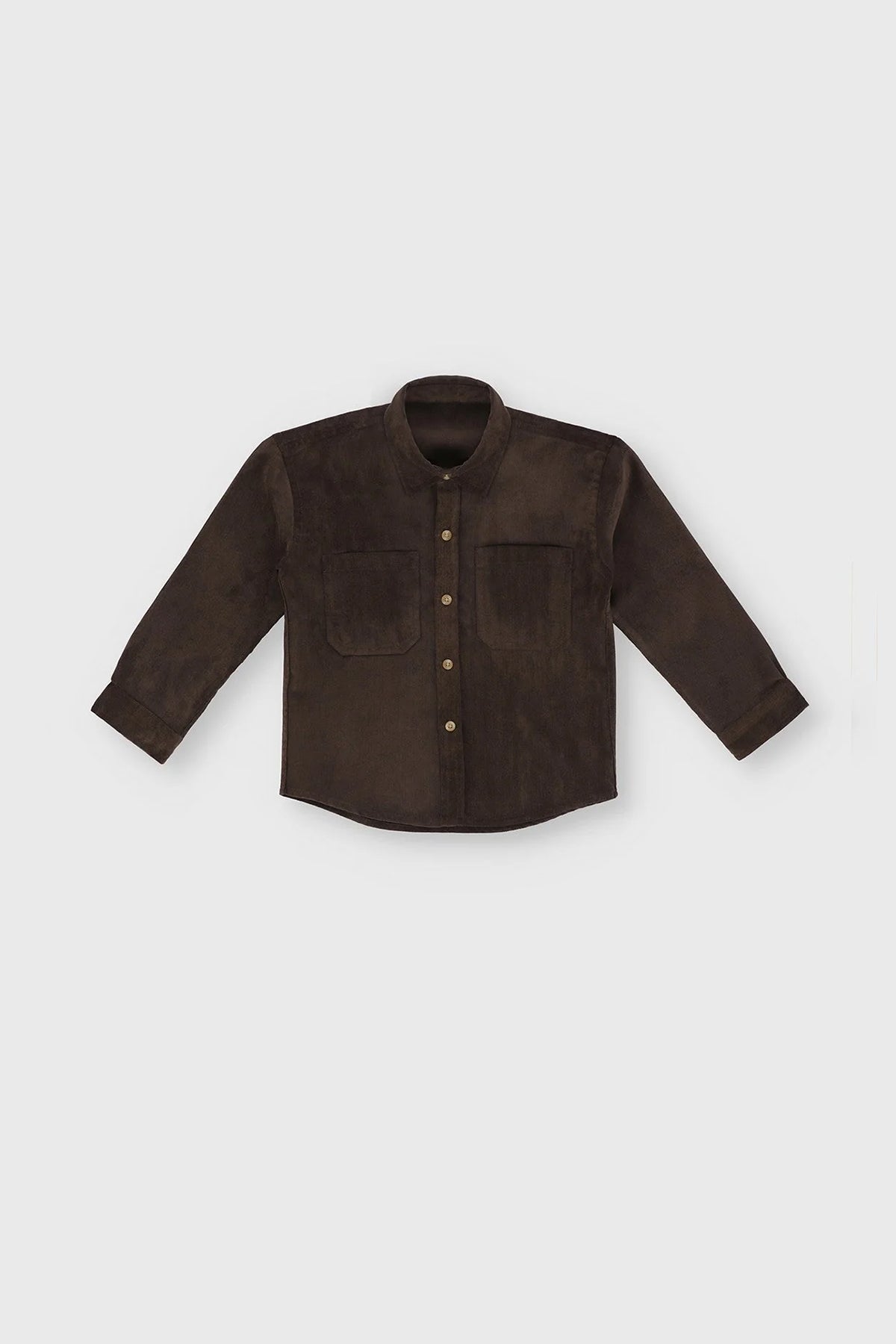 Textured Corduroy Casual Shirt For Boy - Charcoal