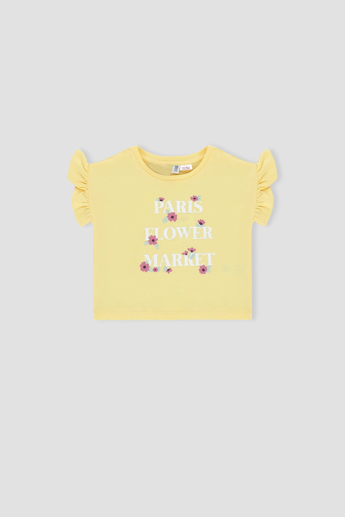 Typography T-Shirt For Baby Girl - Pale Banana