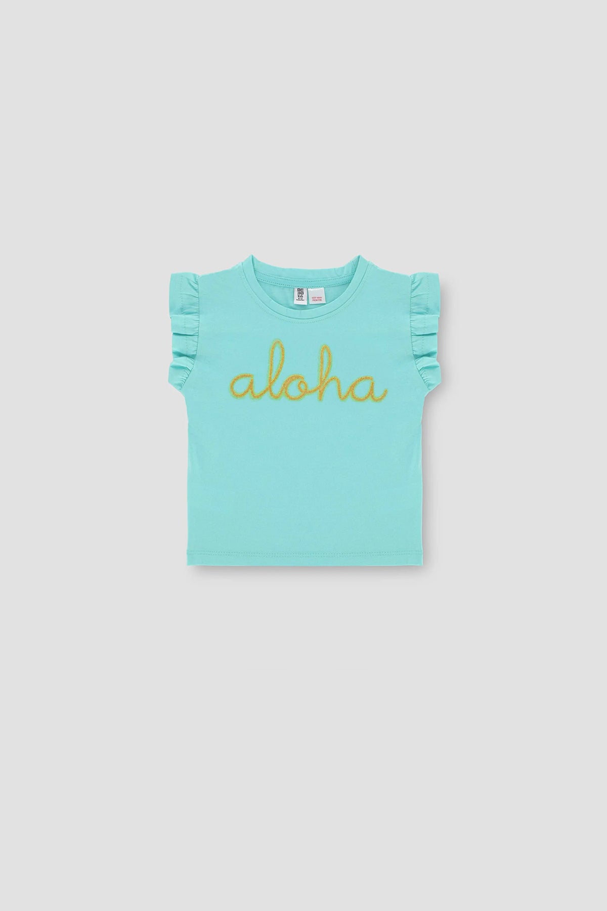 Typography T-Shirt For Baby Girl - Turquoise