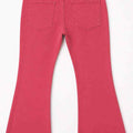 Rose high-waist flare jeans with front pockets and stitched panel seams