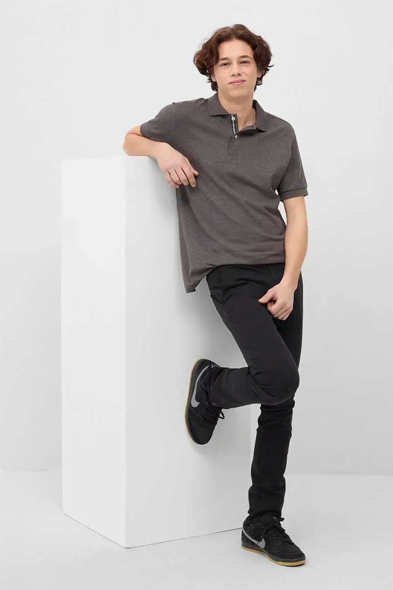 SKINNY-FIT CHINO TROUSER FOR MEN - BLACK