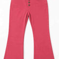 Rose high-waist flare jeans with button-fly placket and front pockets