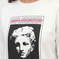 White sweatshirt with large portrait graphic, 'INFLUENCER' text and 'Ask My Manager'.