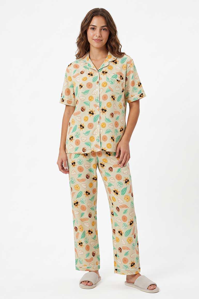 EMOJI PJ SET FOR WOMEN - CORAL REEF