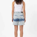 WomenÃ¢â‚¬â„¢s ombre denim shorts with tie-dye wash, back pockets and belt loops