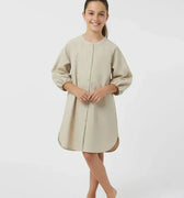 Solid Dress For Girl - Beige - MEME