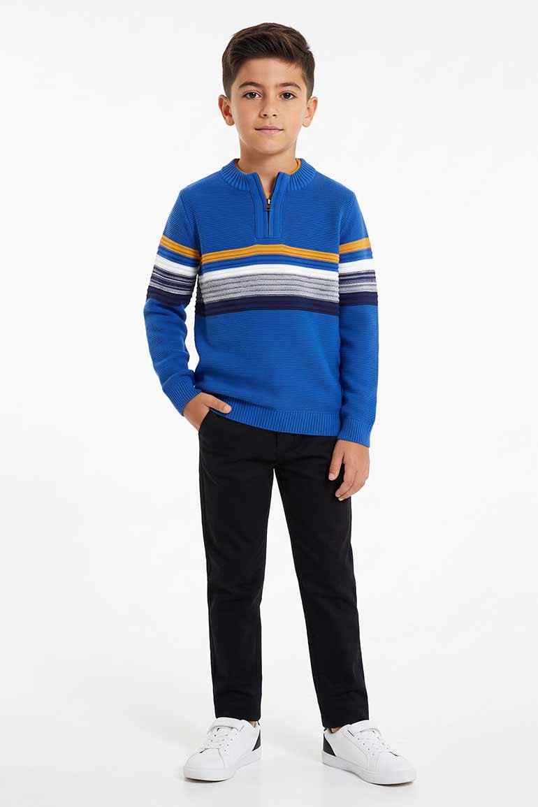 PULLOVER SWEATER FOR BOYS - BLUE
