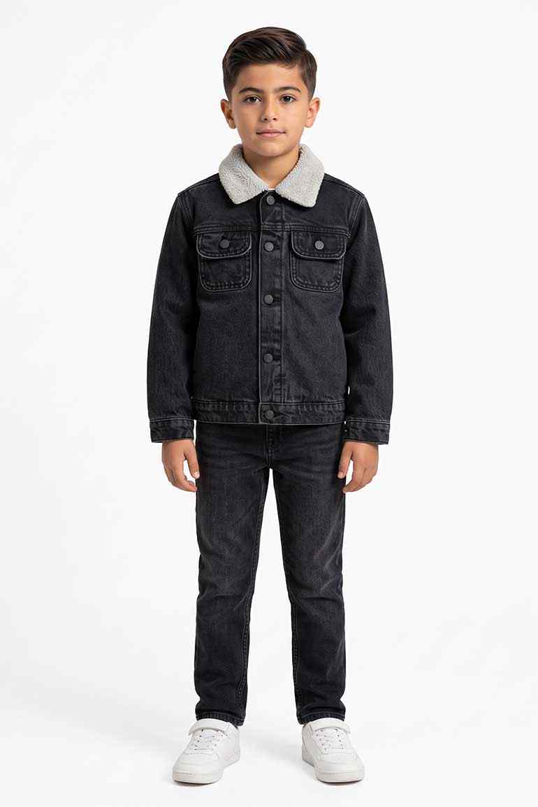 SHERPA DENIM JACKET FOR BOYS