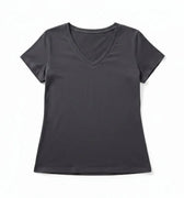 V-Neck Basic T-Shirt for Women - Slate Grey | MEME