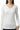 V-Neck Long Sleeve T-Shirt for Women - White - MEME