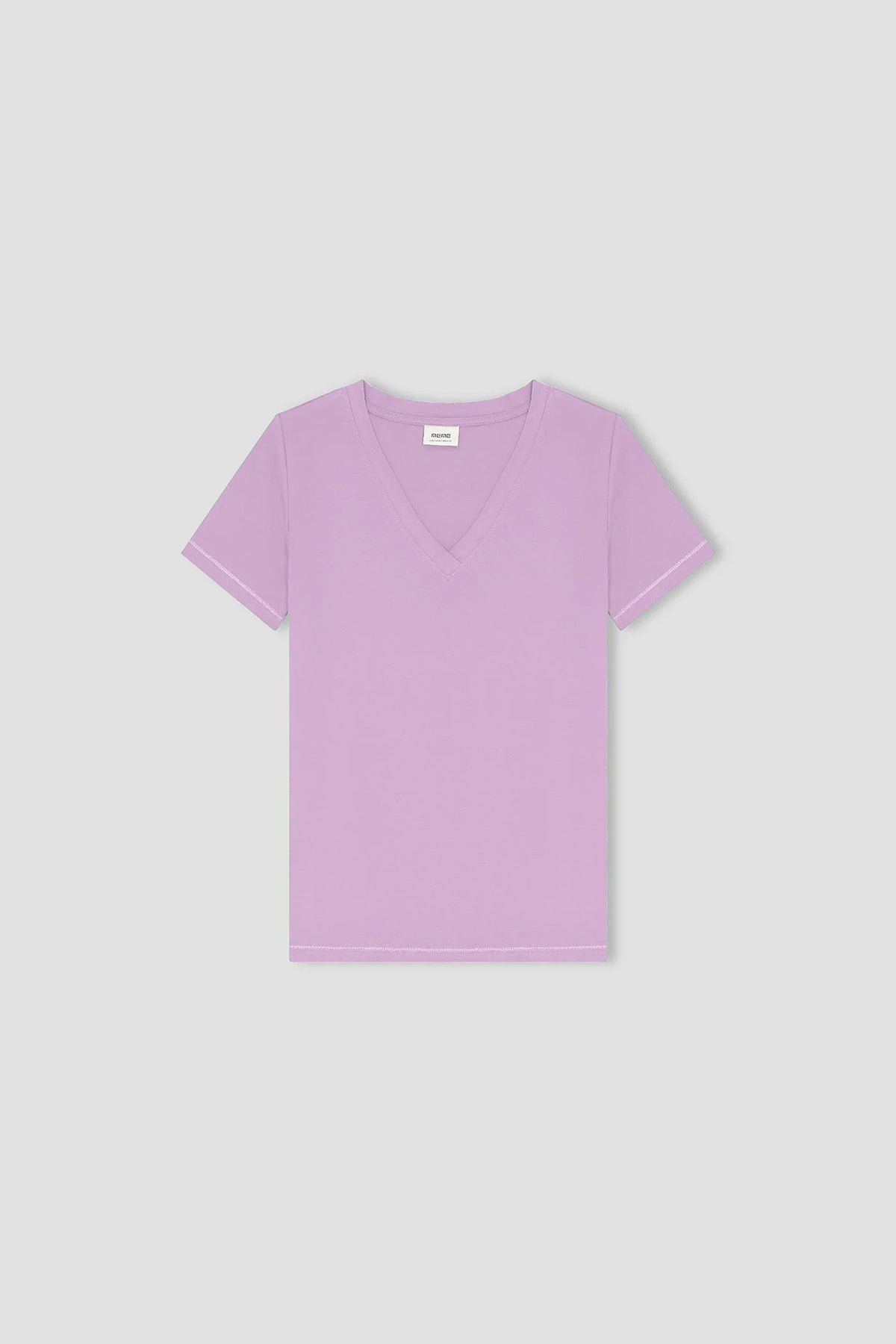 V-Neck Solid T-Shirt For Women - Rose Wine