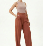 Wide Leg Tailored Trouser for Women - Natural - MEME