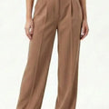 Wide-Leg Tailored Trousers for Women - Dusty Rose - MEME