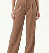 Wide-Leg Tailored Trousers for Women - Dusty Rose - MEME