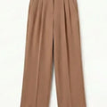 Wide-Leg Tailored Trousers for Women - Dusty Rose - MEME