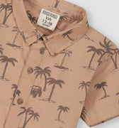 Graphic Palm Safari Shirt For Baby Boy - Brown - MEME