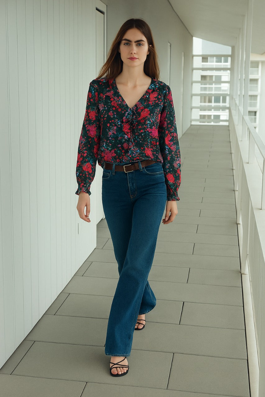 Printed Blouse for Women - Green