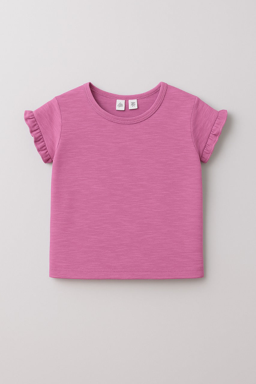 Solid T-Shirt For Baby Girl - Orchid - New Arrival
