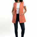 Long Vest Coat For Women - Salmon - MEME
