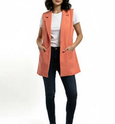 Long Vest Coat For Women - Salmon - MEME
