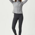 Zip-Up Activewear Jacket For Women - Heather Grey - MEME