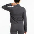 Zip-Up Activewear Jacket For Women - Anthracite - MEME