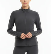 Zip-Up Activewear Jacket For Women - Anthracite - MEME