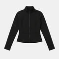 Zip-Up Activewear Jacket For Women - Black - MEME