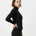 Zip-Up Activewear Jacket For Women - Black - MEME
