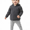 Zip-Up Fleece Hoodie For BabyGirl - Charcoal Grey - MEME