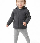 Zip-Up Fleece Hoodie For BabyGirl - Charcoal Grey - MEME
