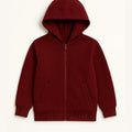 Zip-Up Hoodie For Girls - Rose Wine - MEME