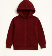 Zip-Up Hoodie For Girls - Rose Wine - MEME