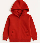 Zip-Up Hoodie For Girls - Red - MEME