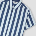 Stripe Half Sleeve Shirt For Men Blue