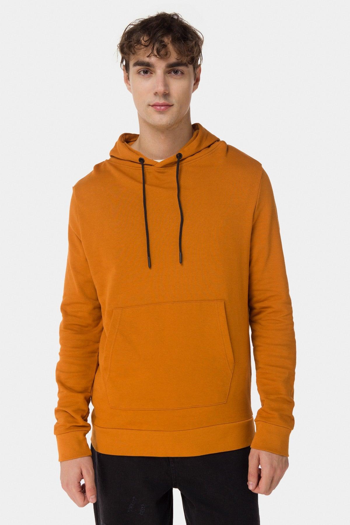 Solid Hoodie For Men - Amber