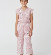 Printed Jumpsuit Dress For Girl - Pink - MEME