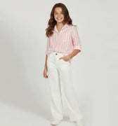 Striped Shirt For Girl - Pink - MEME